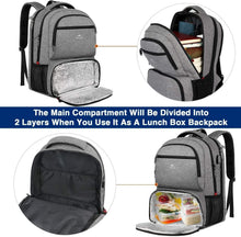 Load image into Gallery viewer, Stylish Water-Resistant Cooler Backpack with Laptop Compartment and USB Charging