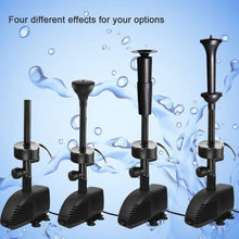Load image into Gallery viewer, Versatile Garden Pond Pump 660GPH with Detachable RGB Light &amp; Decorative Nozzles