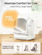 Load image into Gallery viewer, Extra Large Self-Cleaning Cat Litter Box 75L - APP Controlled &amp; Odor-Free