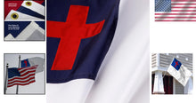 Load image into Gallery viewer, 3x5 Christian Flag with Appliqued Cross - Heavy-Duty SolarMax Nylon Outdoor