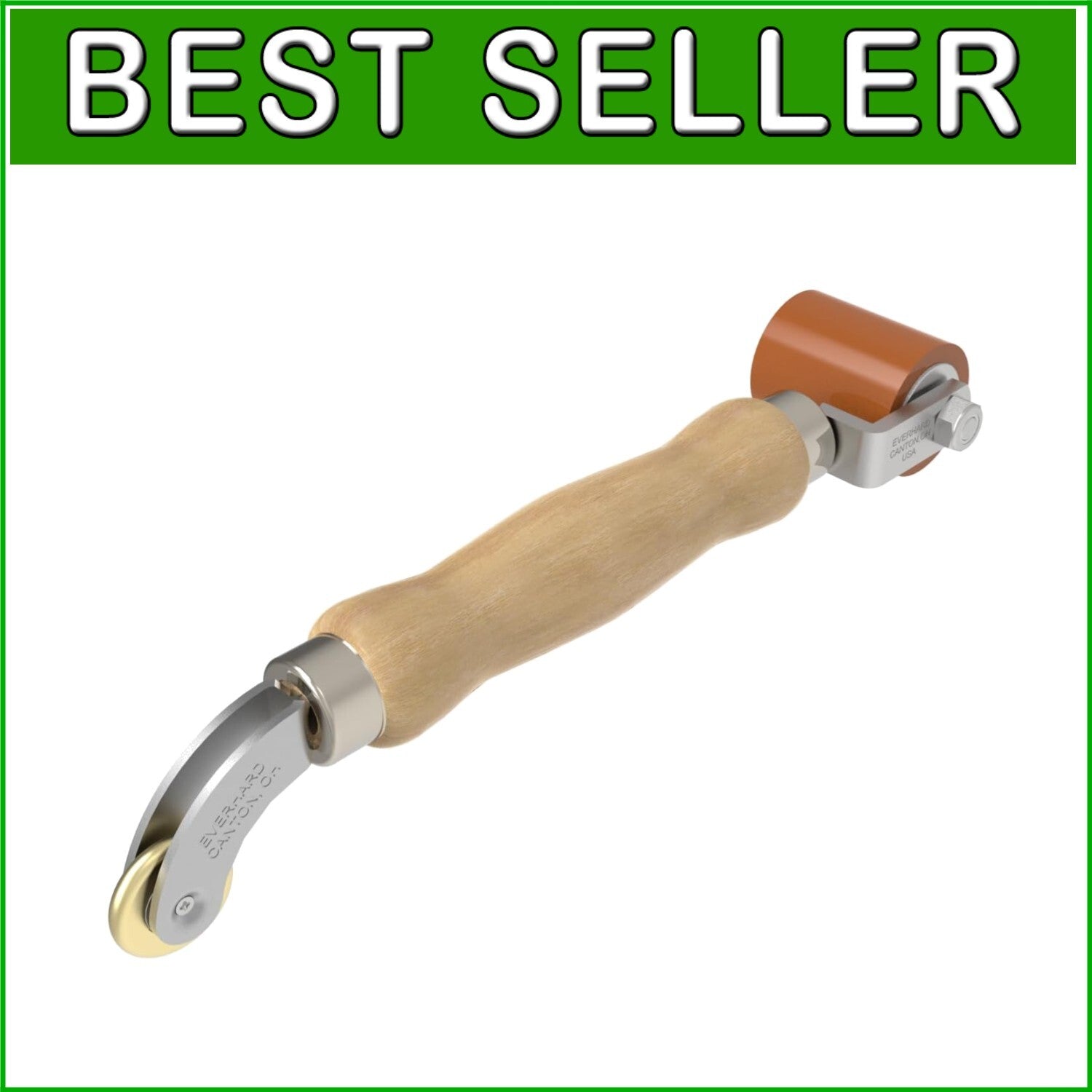 Double-End Silicone and Brass Detail Roller - USA-Made Seam Tool for Precision