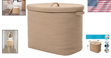 Load image into Gallery viewer, Stylish 22" Rectangular Storage Basket - Soft Cotton Rope for Home Organization