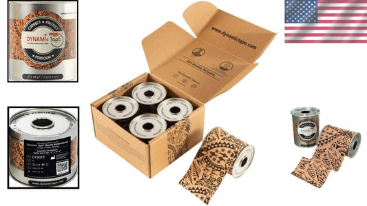 Latex-Free Biomechanical Tape - Ideal for Athletes | Beige & Black 3" x 4" Roll