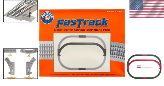 Expand Your O Gauge Layout with the FasTrack Outer Passing Loop Pack - 9 Pieces