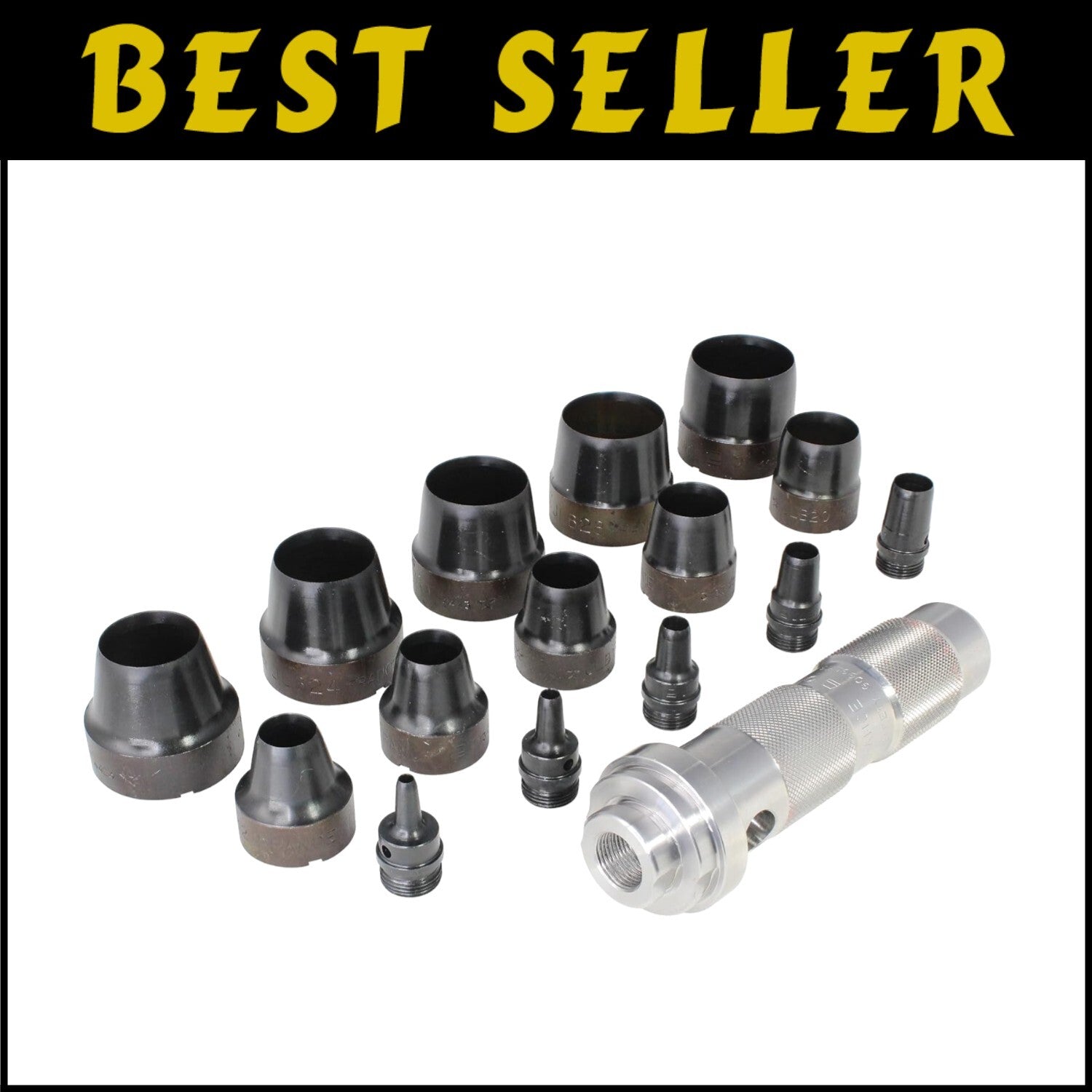 Professional 16-Piece Hollow Punch Set - Precision Tool for Gaskets & Washers