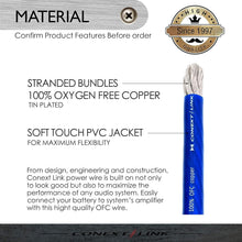Load image into Gallery viewer, 25 FT 1/0 AWG OFC Copper Power Cable - Super Flexible &amp; Durable in Frost Blue