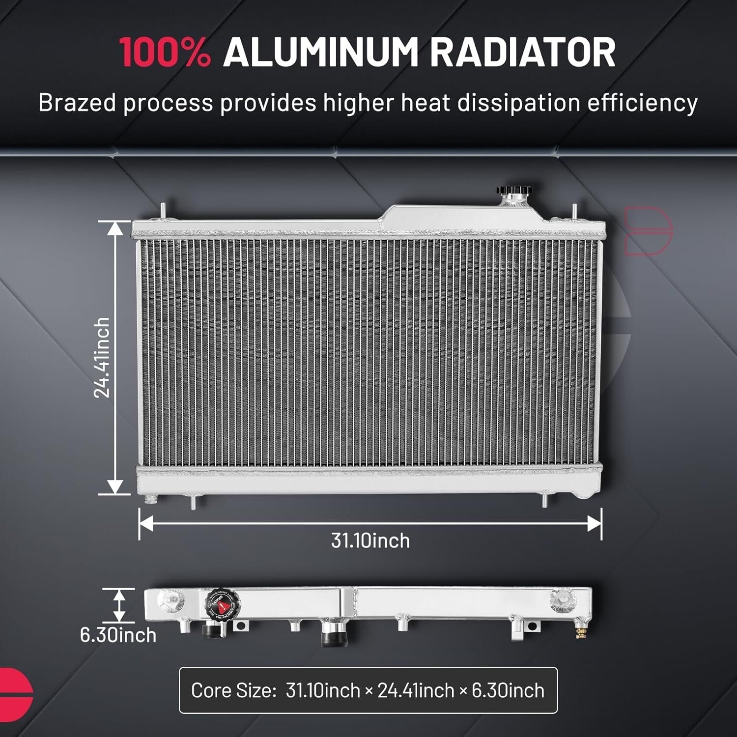 Racing Style 2ROW-40MM Aluminum Radiator for Subaru Impreza/Legacy/Outback