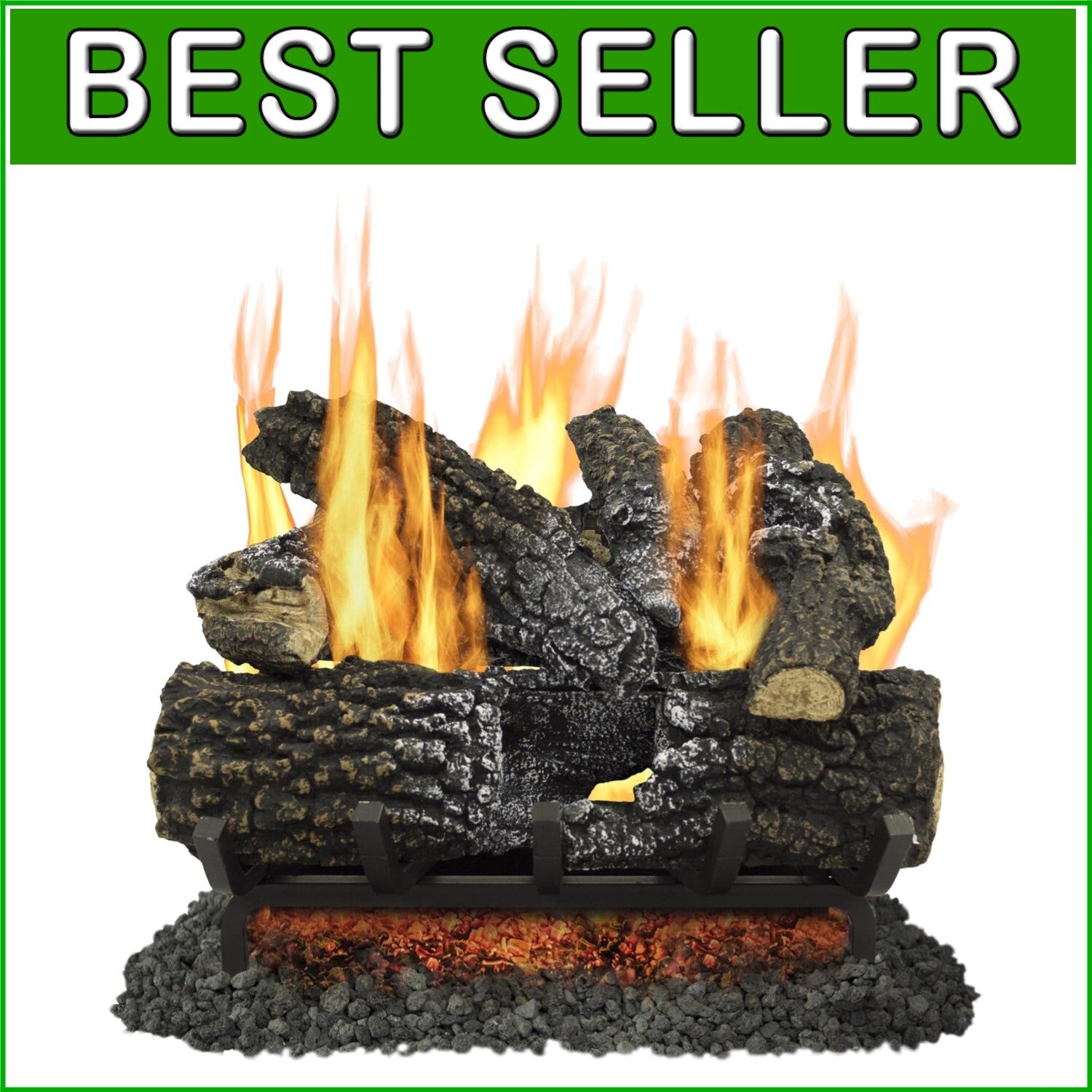 Efficient 18" Arlington Vented Gas Logs - Dual Burner & Match Light Ignition