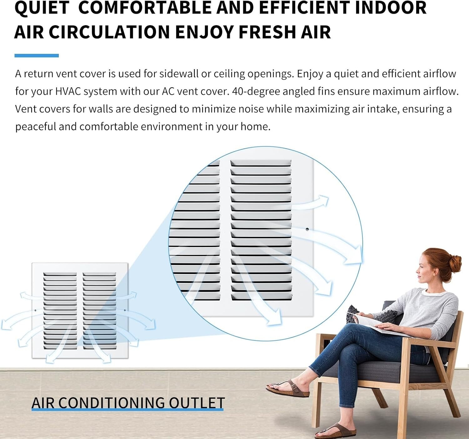 Durable 30''x20'' HVAC Return Vent Cover - Powder Coated Steel and Easy Install