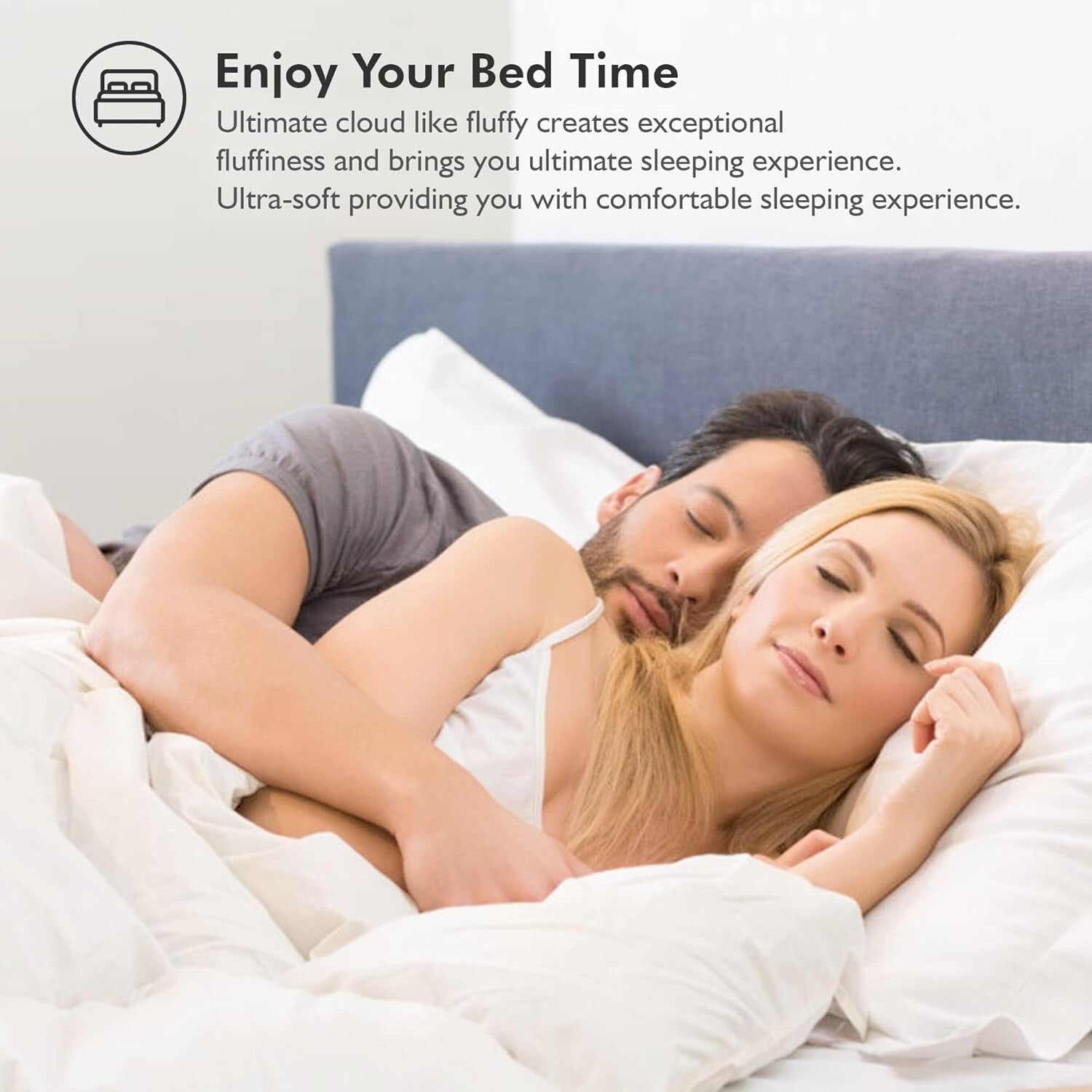 Cloud-Like 65 oz Oversized King Goose Down Fiber Comforter - 100% Cotton Cover