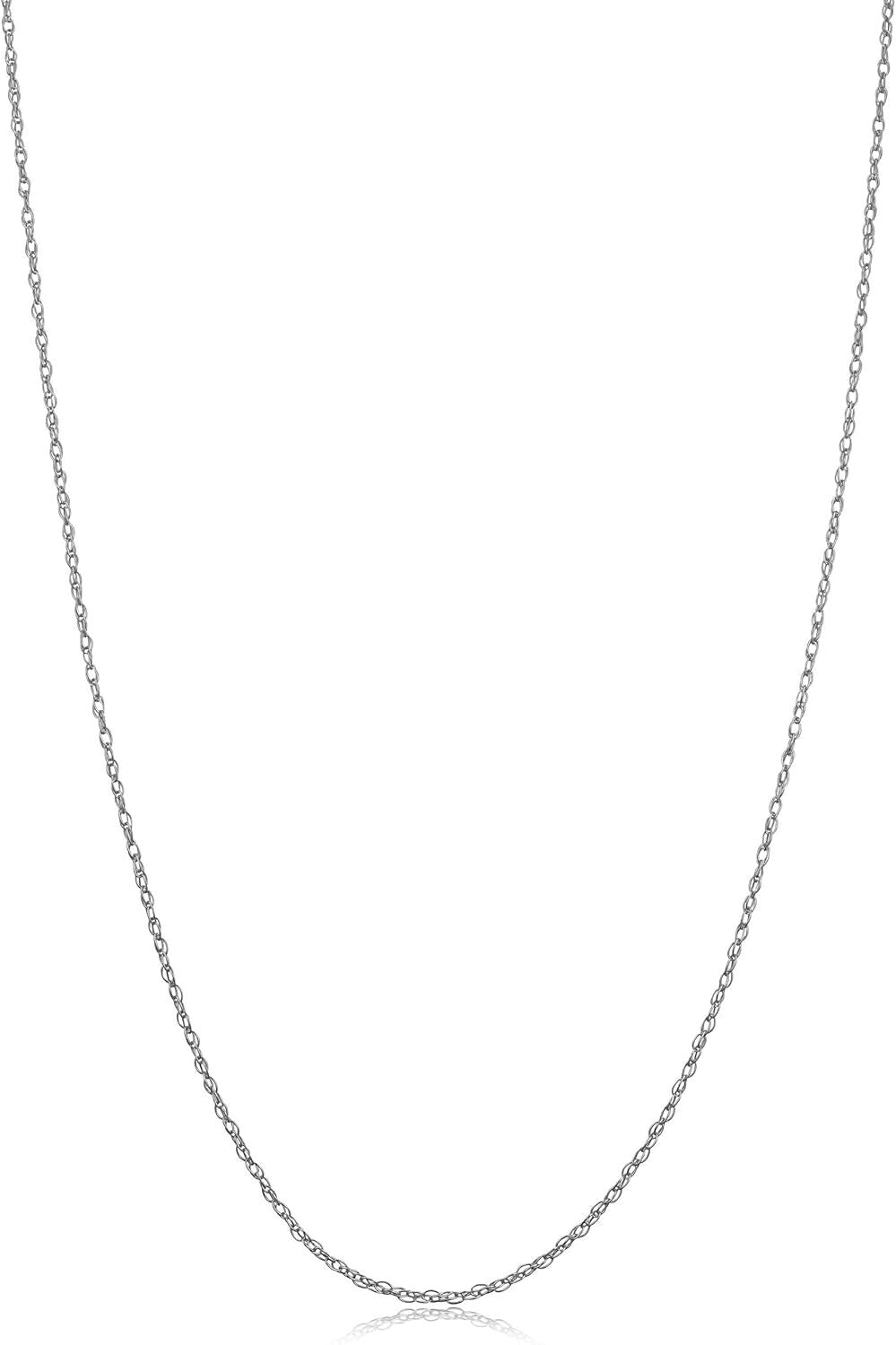 Lightweight 14k White Gold Rope Chain Necklace - Ideal Gift for Any Occasion