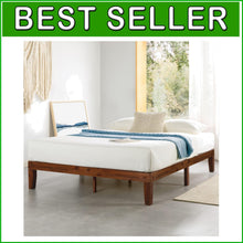 Load image into Gallery viewer, Queen Solid Wood Platform Bed with Wooden Slats - No Box Spring Required