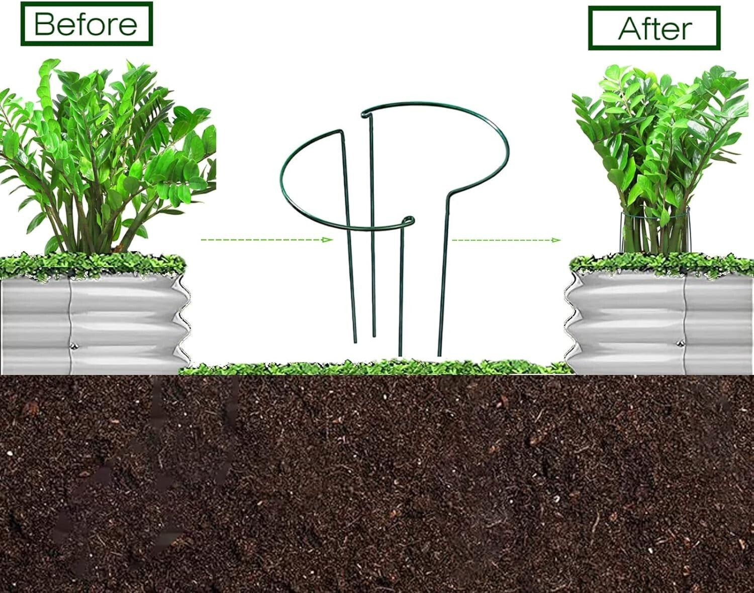 Durable 2-Pc Raised Garden Bed Set with Metal Stakes - Perfect for Herbs