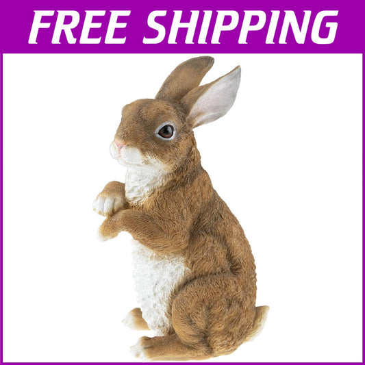 Charming Hand-Painted Rabbit Garden Statue - Durable Resin Outdoor Décor