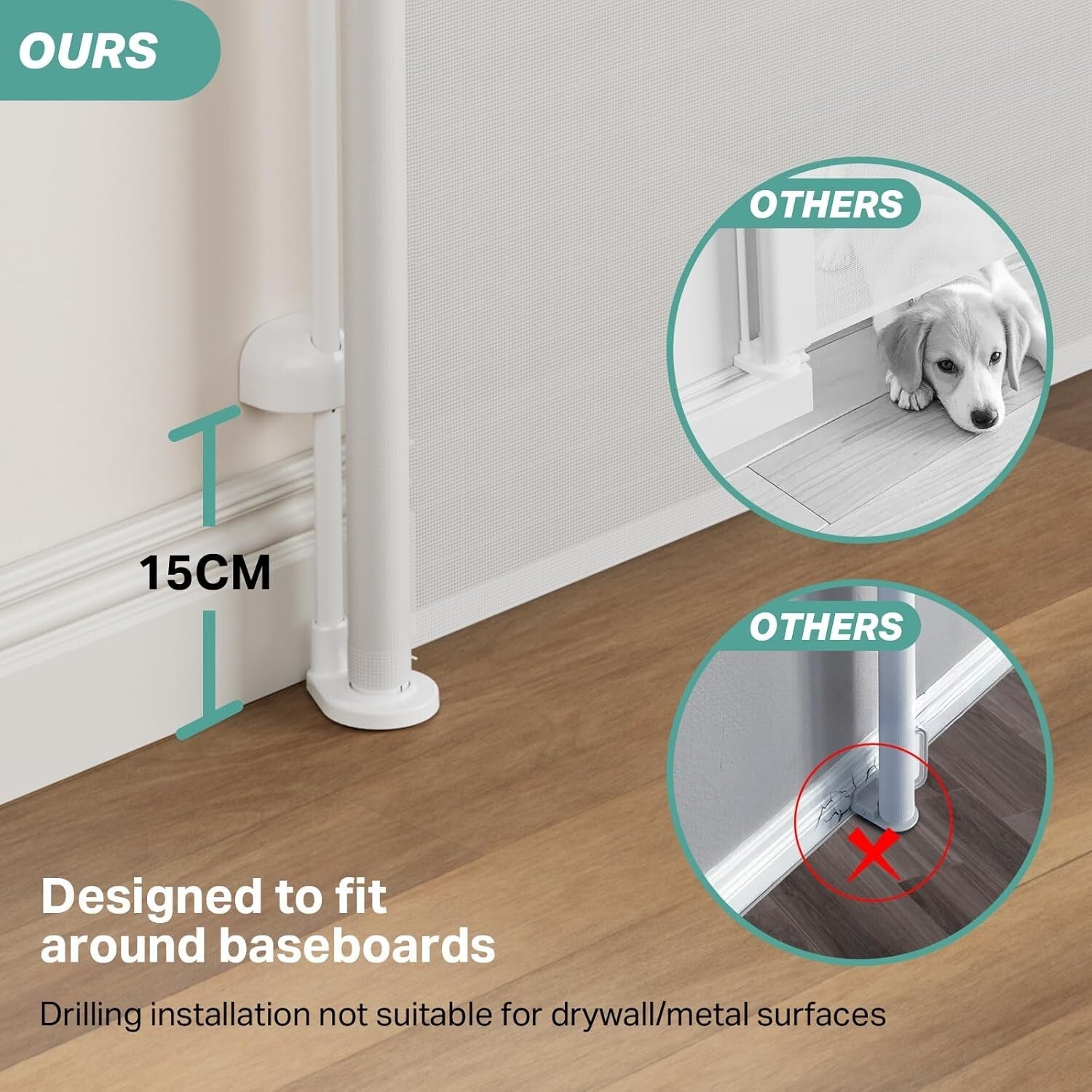 Durable 55" Retractable Baby Gate - Easy One-Handed Operation for Families