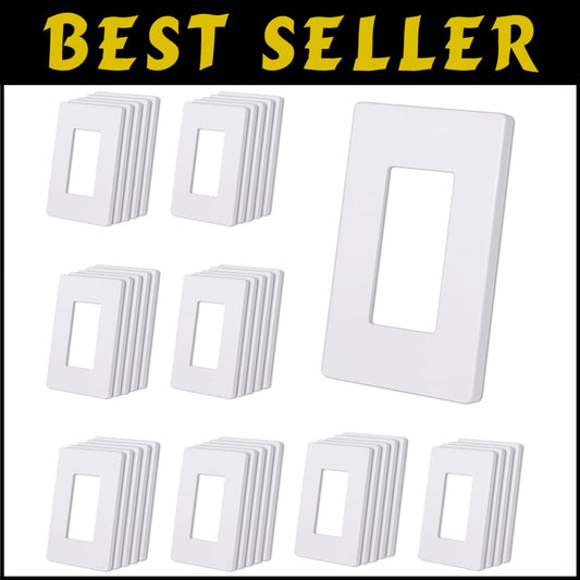 Child-Safe 1-Gang Matte White Wall Plates - 40 Pack, Scratch & Impact Resistant