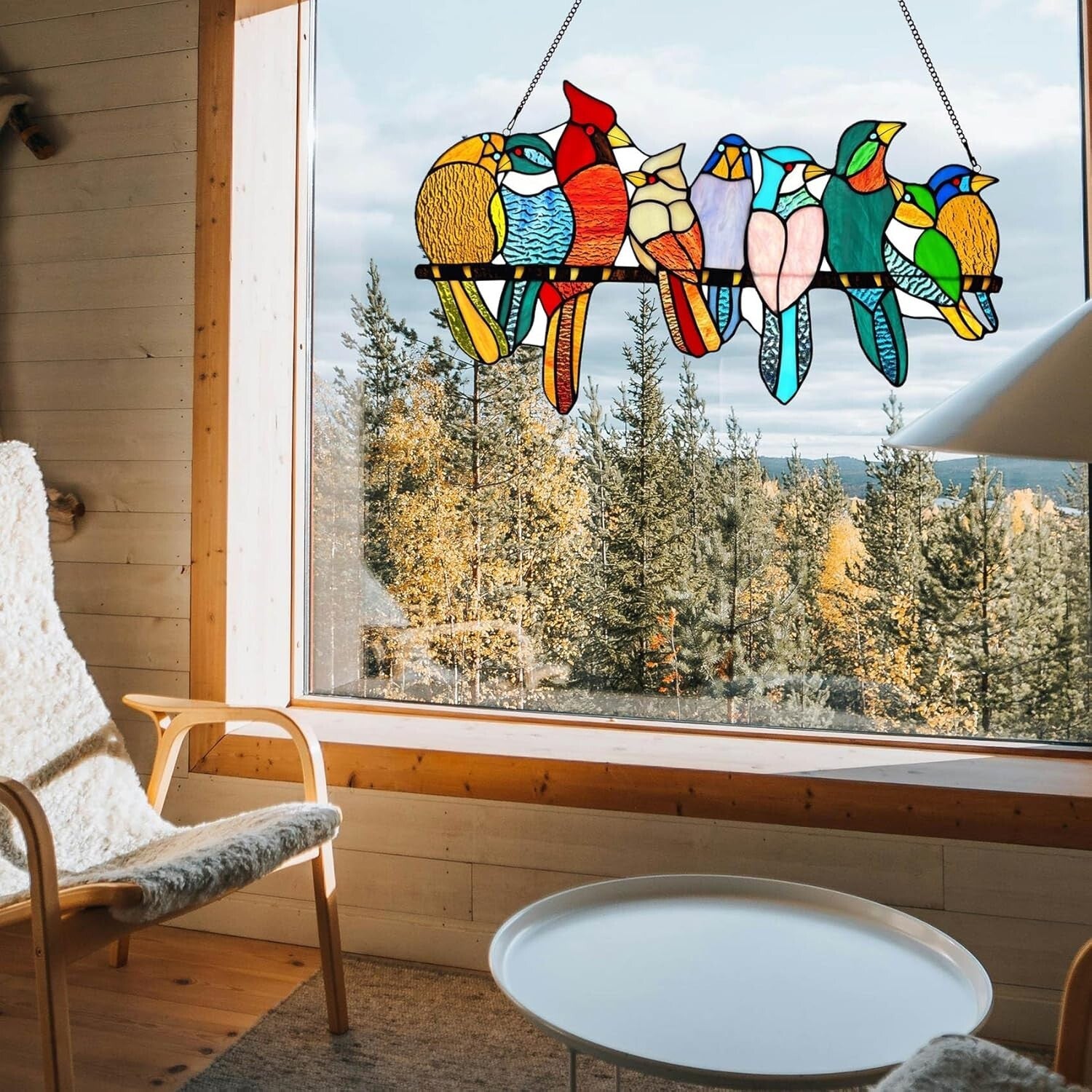 Elegant Window Suncatcher – Handmade Stained Glass Bird Decor Gift for Women