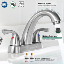 Load image into Gallery viewer, Elegant 2-Handle Bathroom Sink Faucet in Brushed Nickel - Water Efficient Design