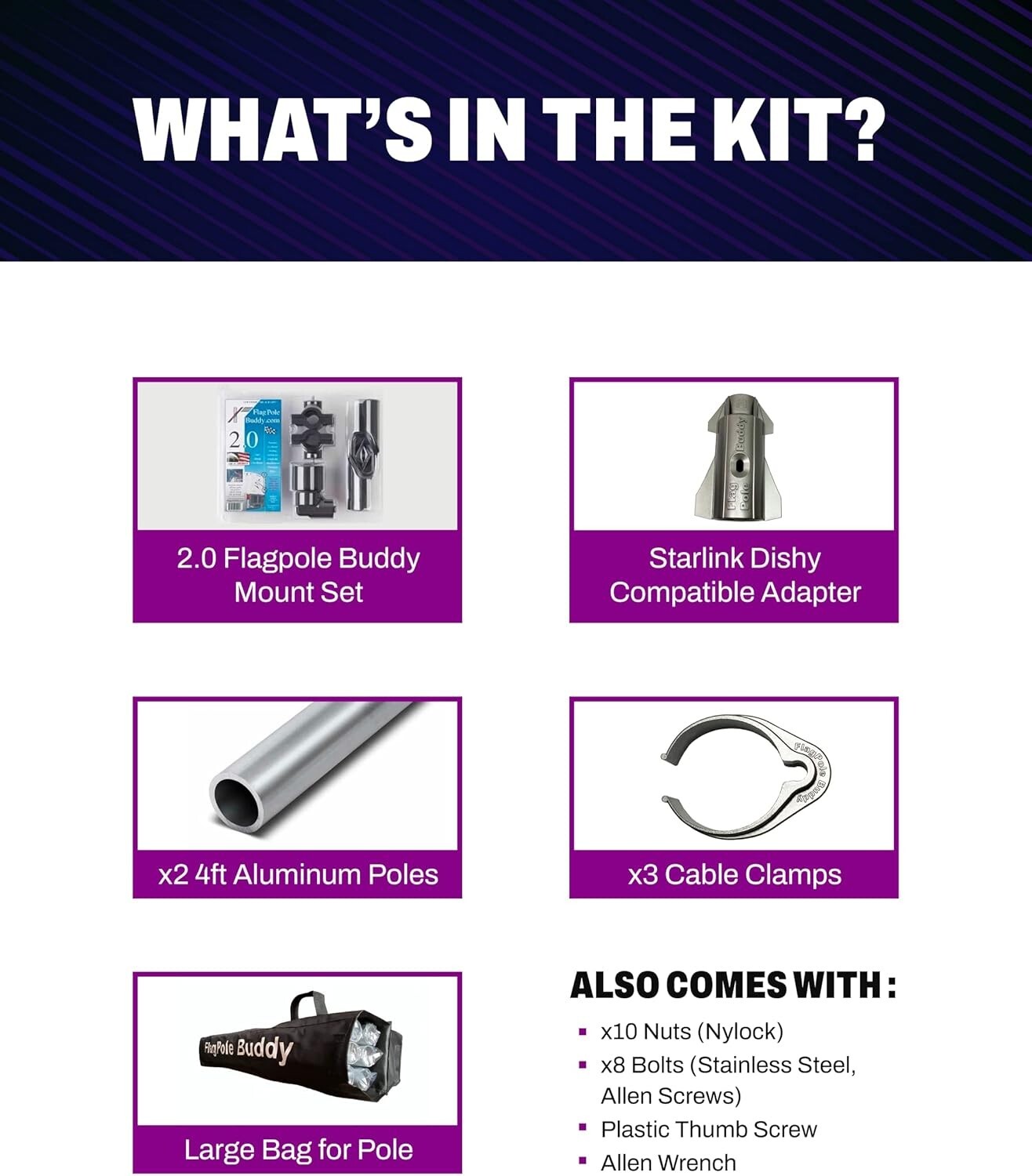 Durable Aluminum Starlink Gen 2 Mount with Innovative Ground Access Design