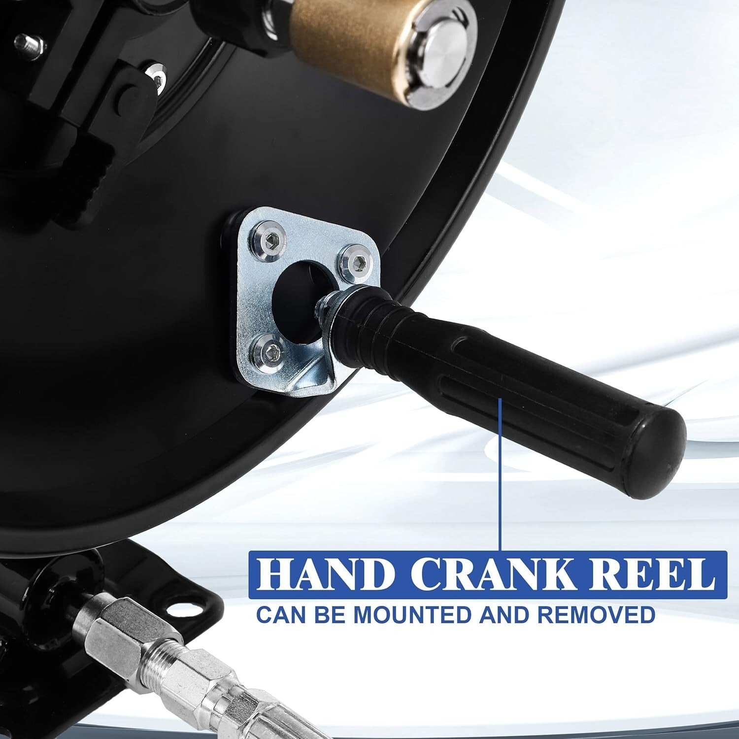 Wall-Mount 100ft Heavy-Duty Pressure Washer Hose Reel with Quick-Release Pins