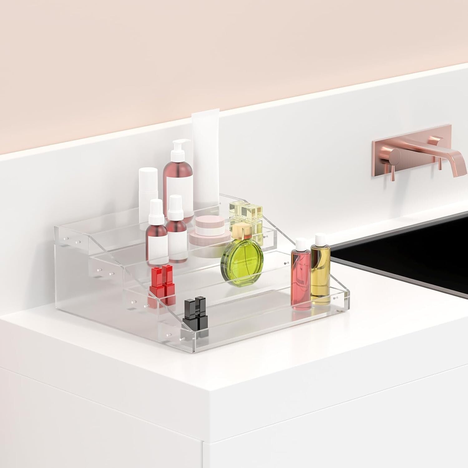 4-Tier Acrylic Spice Organizer - Secure and Stylish Kitchen Storage Solution