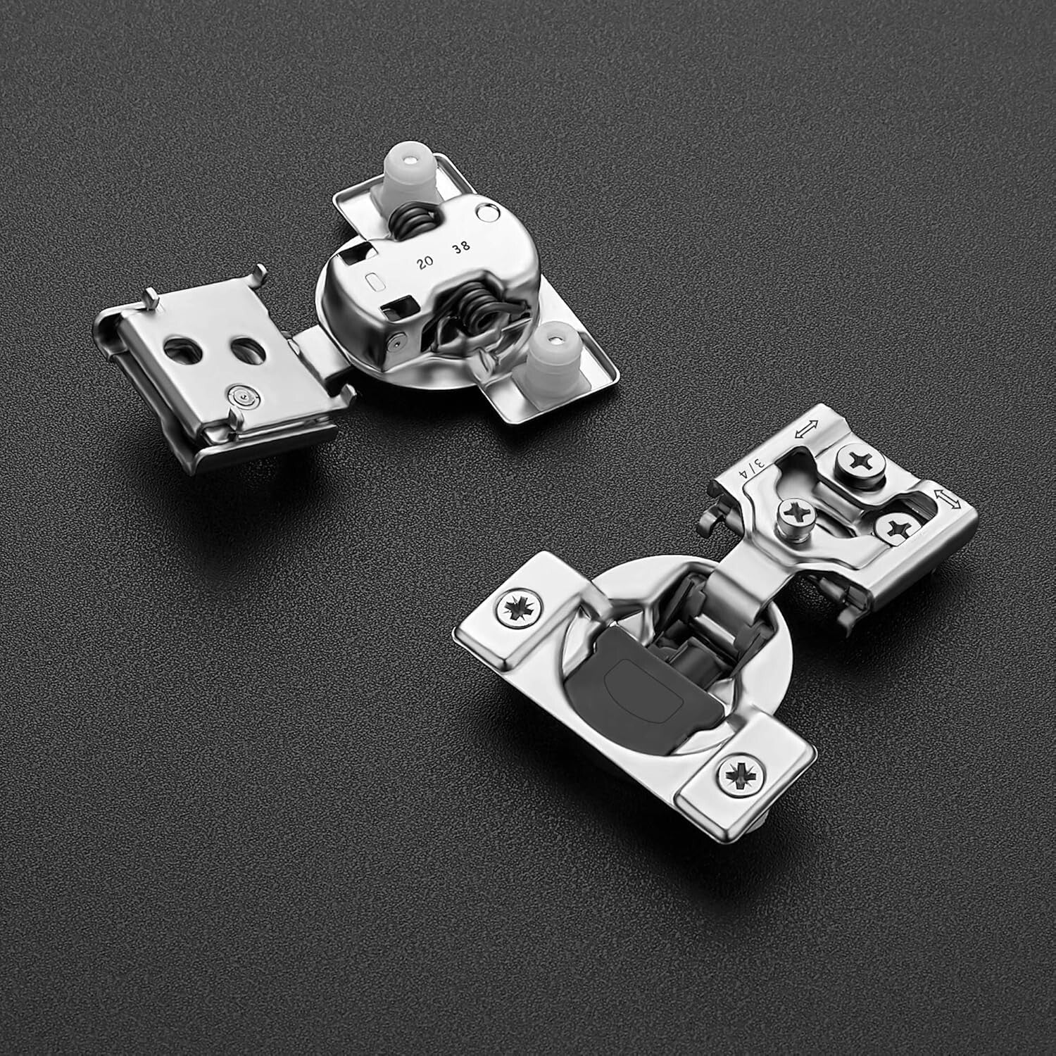 50 Count Soft Close Concealed Hinges for Kitchen Cabinets - Easy Installation