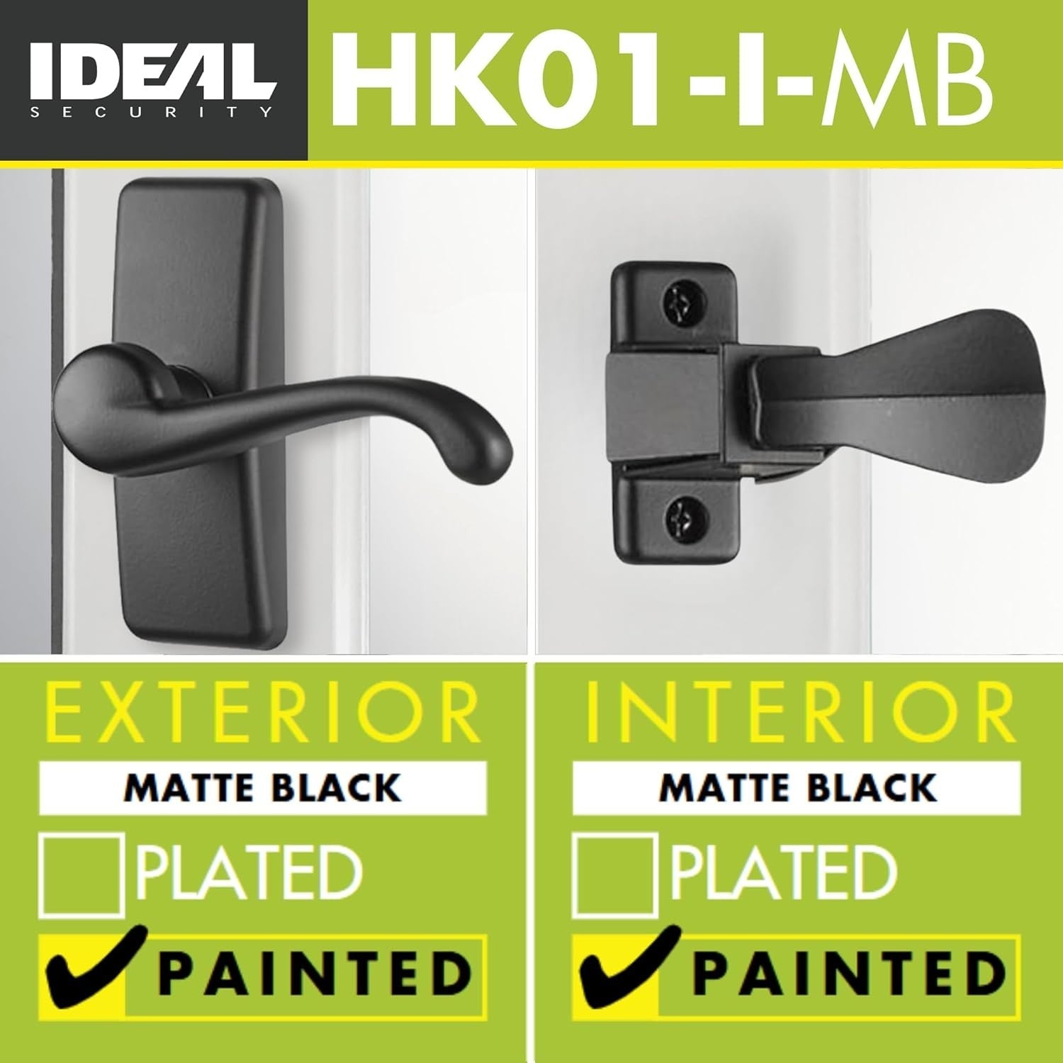 Durable Matte Black Door Lever Set with Keyed Deadbolt Lock - Easy Installation