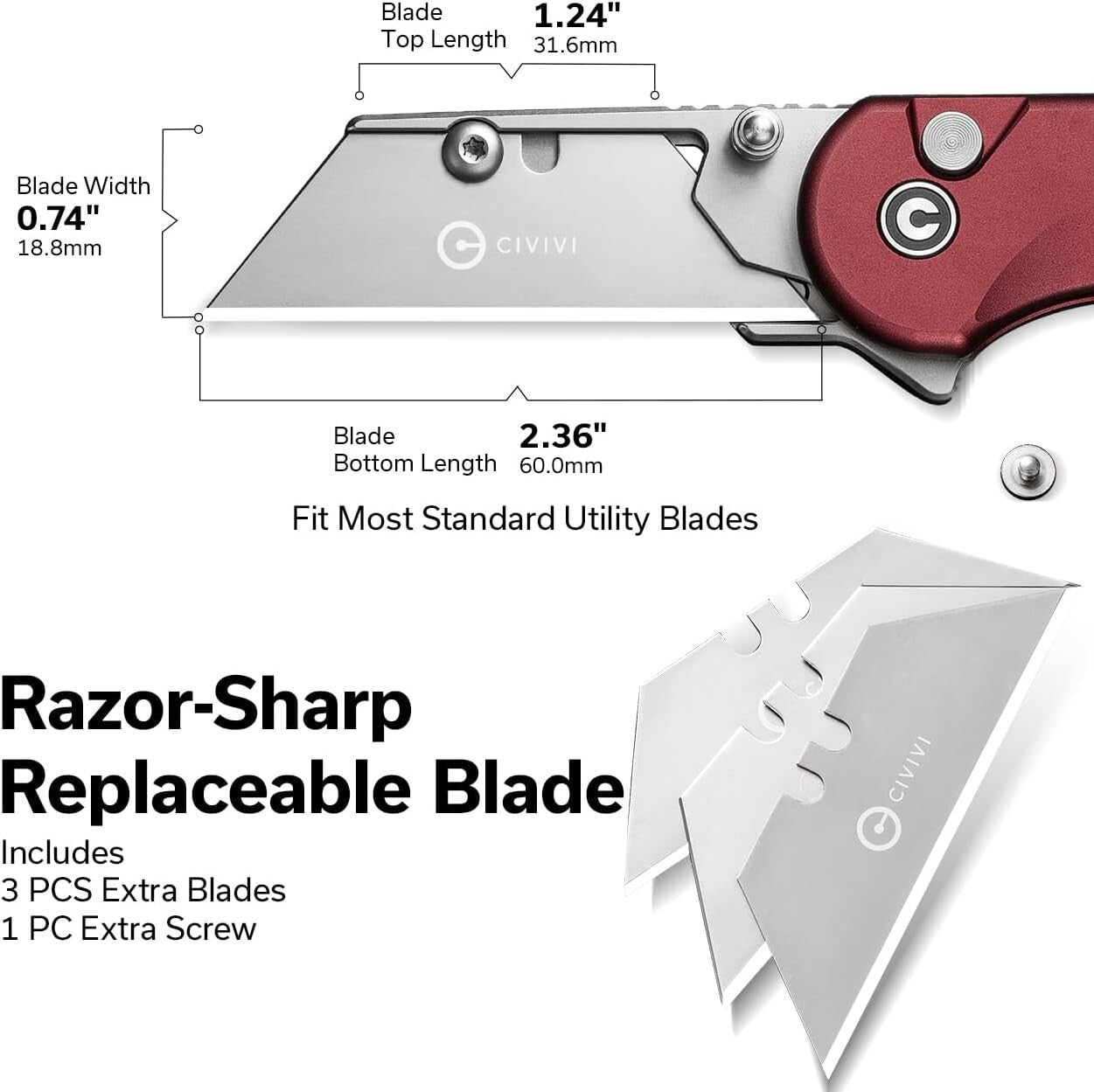 Lightweight Aluminum Pocket Utility Knife with Secure Blade Locking – Ideal Gift