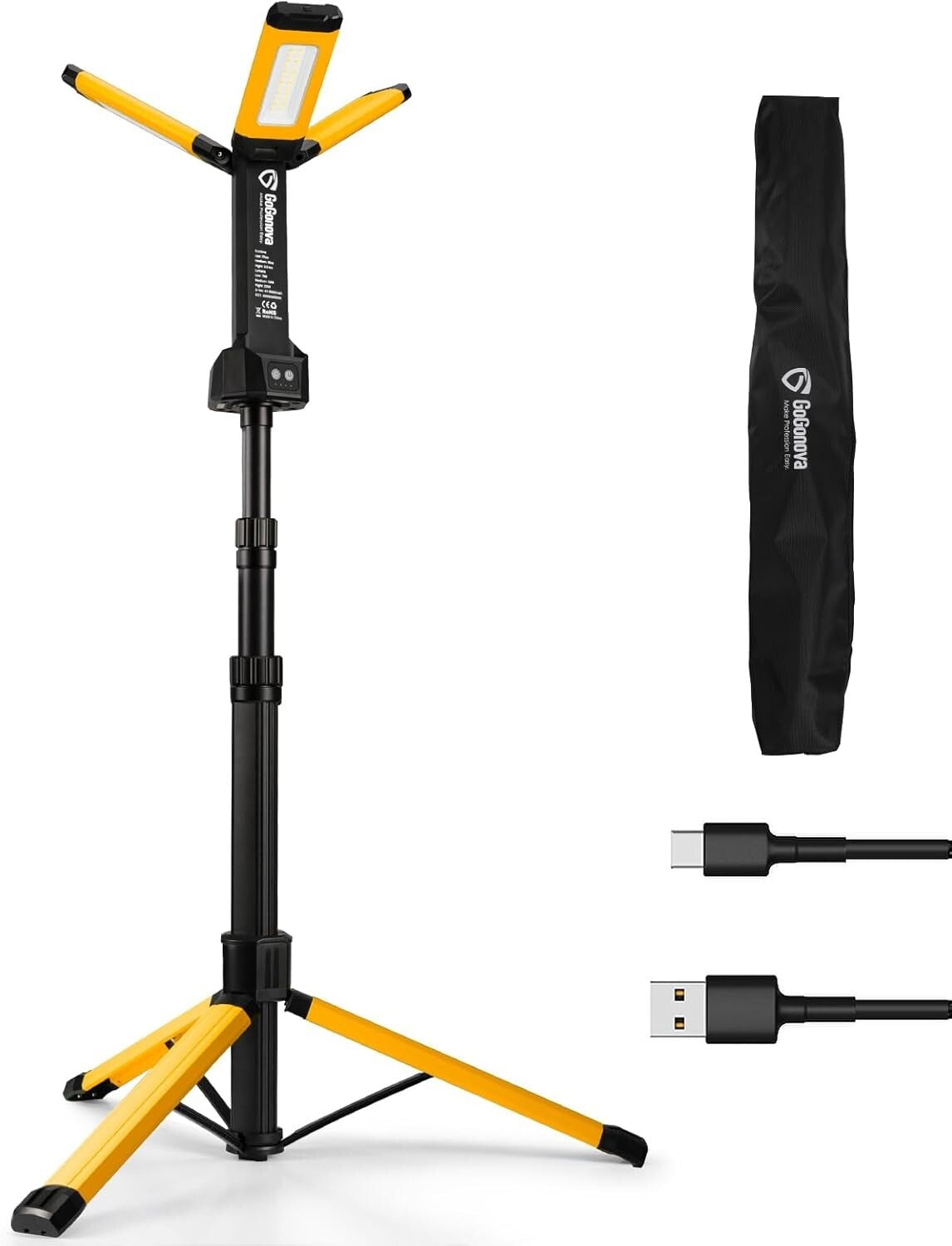 High-Power Work Light with Detachable Tripod - Ideal for Indoor & Outdoor Use