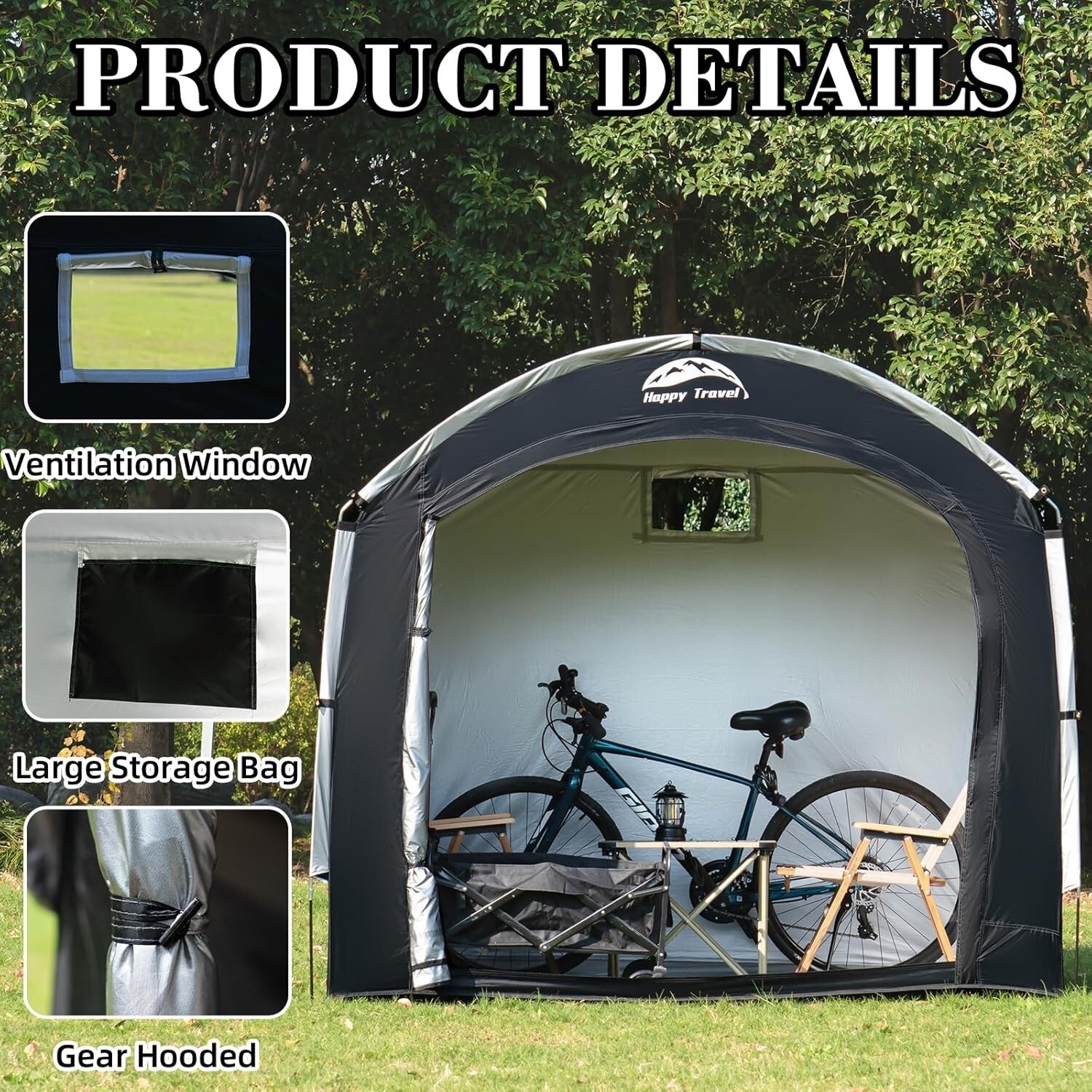 Waterproof Bike Storage Tent for 2-8 Bikes – Outdoor Protection with Ventilation