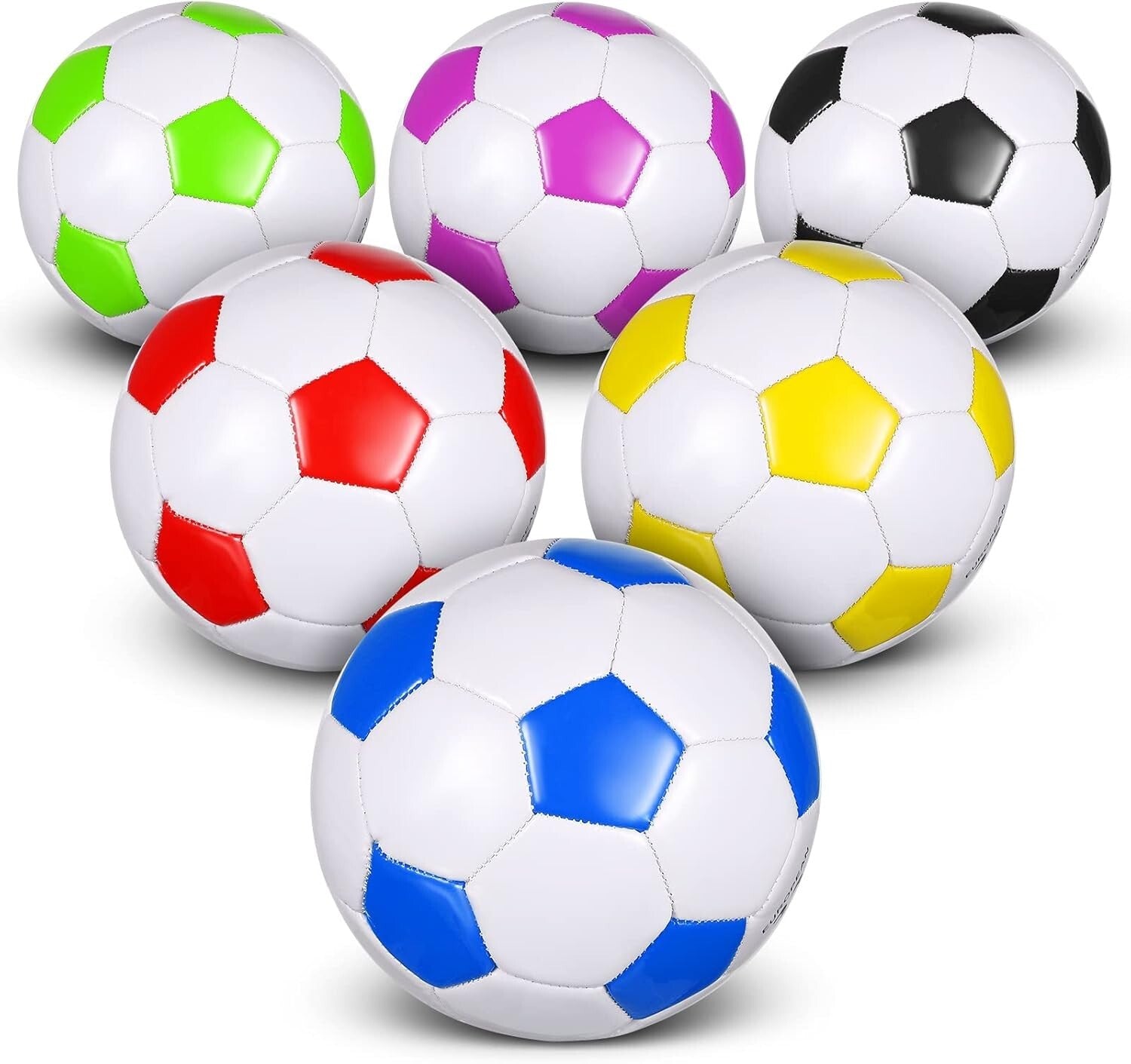 Durable Size 4 Soccer Balls with Pump - 6 Pack for Youth & Adult Leisure Games