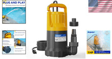 Load image into Gallery viewer, Portable 1HP Thermoplastic Sump Pump - 4345 GPH for Efficient Water Transfer