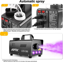 Load image into Gallery viewer, Automatic Spray Smoke Machine with Colorful LED Effects and Remote Control