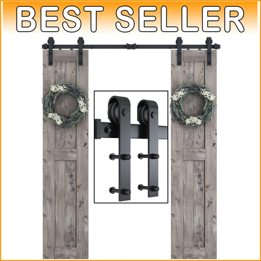 Durable 6FT Sliding Door Track with J Shape Hangers - Easy Installation