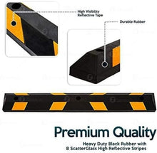 Load image into Gallery viewer, Heavy-Duty Parking Guide with Reflective Tape – 72” Rubber Car and Truck Stop