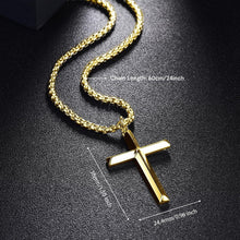 Load image into Gallery viewer, Stylish Sterling Silver Cross Necklace - Perfect Gift for Men, 24 Inch Chain