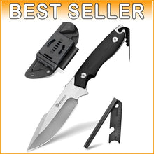 Load image into Gallery viewer, Survival Knife with Fire Starter &amp; Kydex Sheath - 9.25" Full Tang Adventure Tool