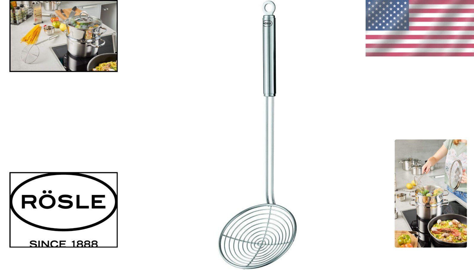 Durable 18/10 Stainless Steel Skimmer with Large Mesh for Efficient Straining