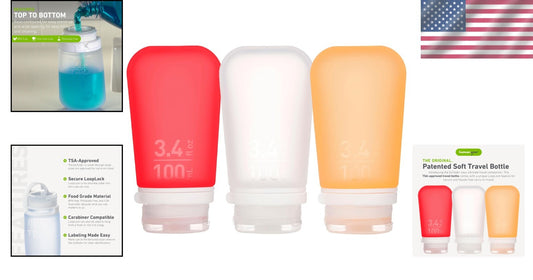 Large 3.4 oz GoToob+ Refillable Silicone Travel Bottles - Eco-Friendly Design
