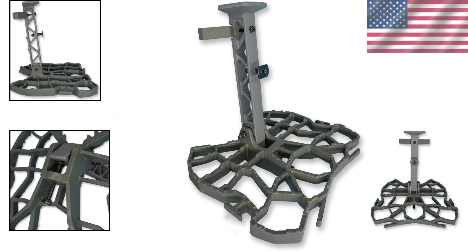 Durable Adjustable Tree Saddle Hunting System with Cast Aluminum and Gear Points