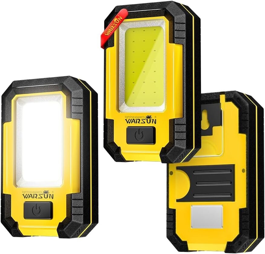 Durable 3-Pack Rechargeable LED Work Lights – Perfect for Cars, Camping & More