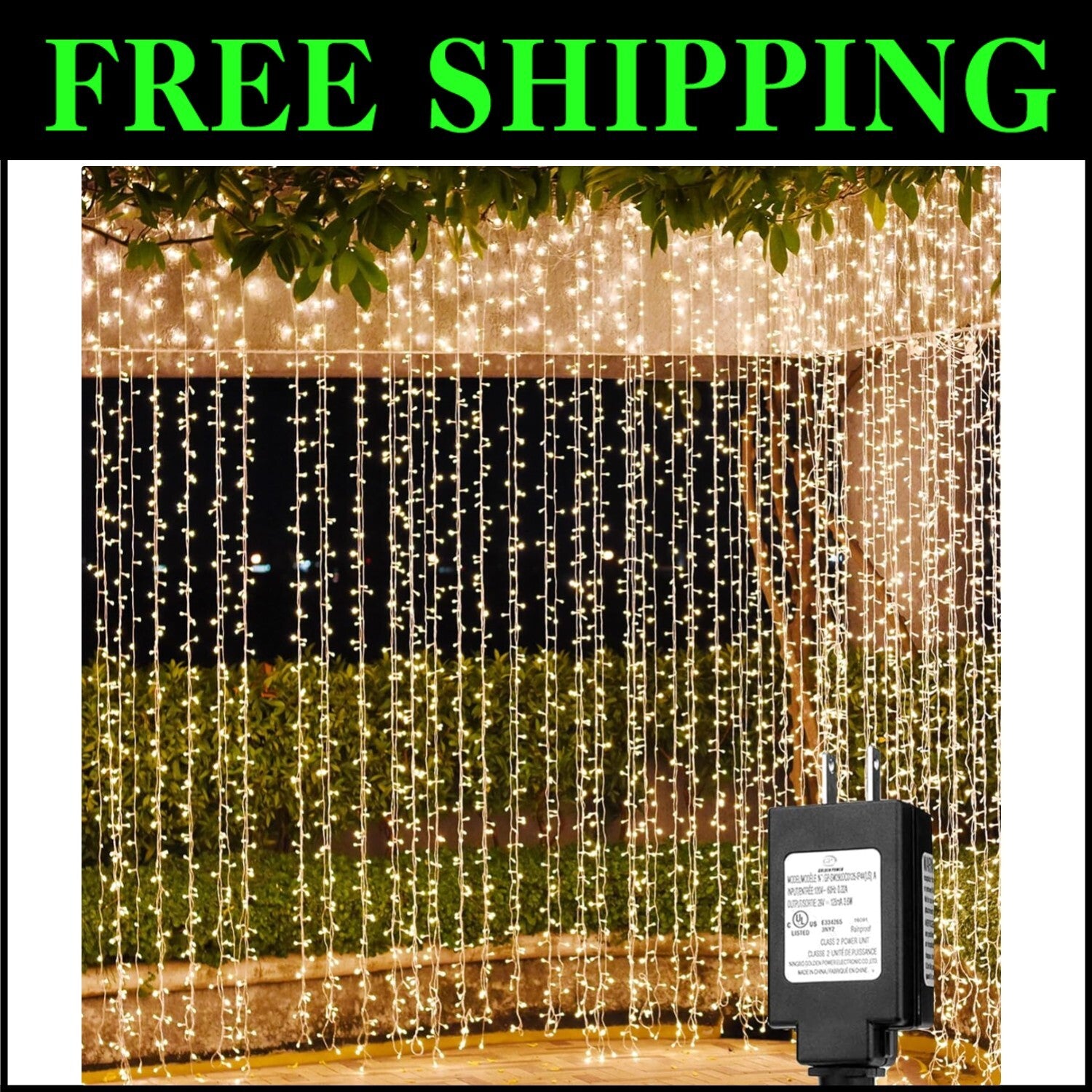 8 Mode Warm White LED Curtain Lights - Perfect for Weddings and Festive Decor