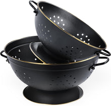 Load image into Gallery viewer, Elegant Matte Black Colanders - Rust-Resistant Metal Strainer Set for All Foods
