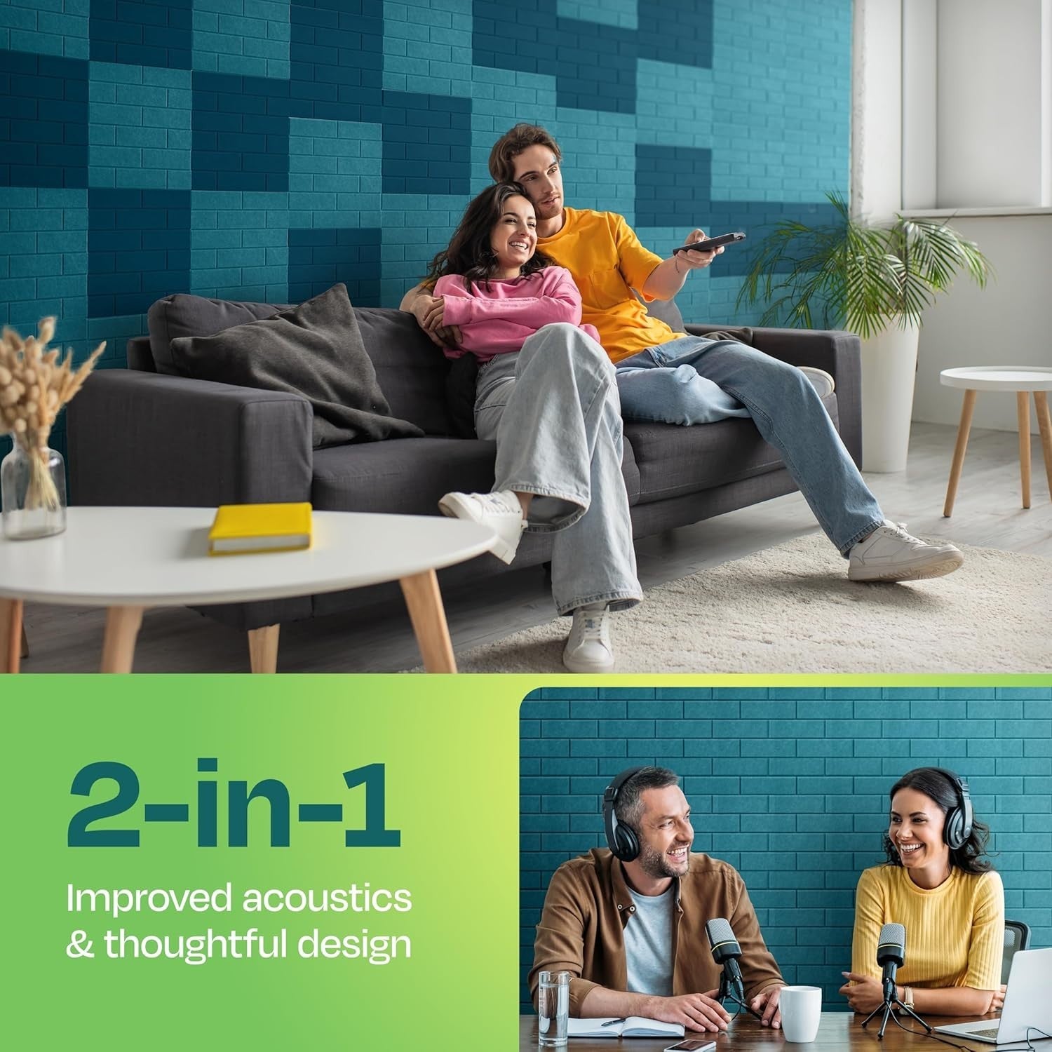 18-Pack Premium Acoustic Panels - Brick Design, Self-Adhesive, for Noise Damping