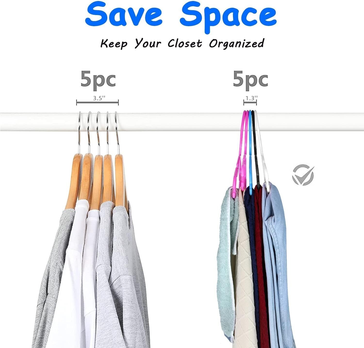 Bulk 100 Kids Clothes Hangers - Lightweight and Sturdy for Smart Organizing