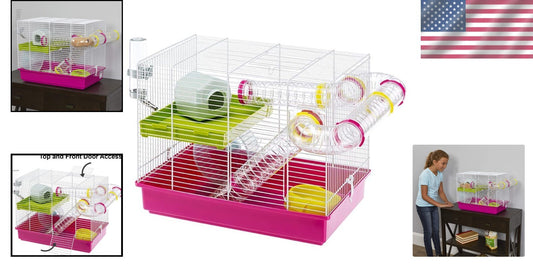 Space-Saving Laura Hamster Cage | Complete with Accessories for Small Breeds