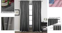 Load image into Gallery viewer, Elegant Grey Velvet Blackout Curtains 84" Long - Set of 2 Room Darkening Drapes