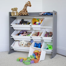 Load image into Gallery viewer, Space-Saving 4-Tier Toy Storage Shelf with Removable Bins for Toddler Safety