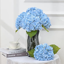 Load image into Gallery viewer, Stunning 21in Blue Hydrangea Floral Arrangement - 4 Artificial Flowers
