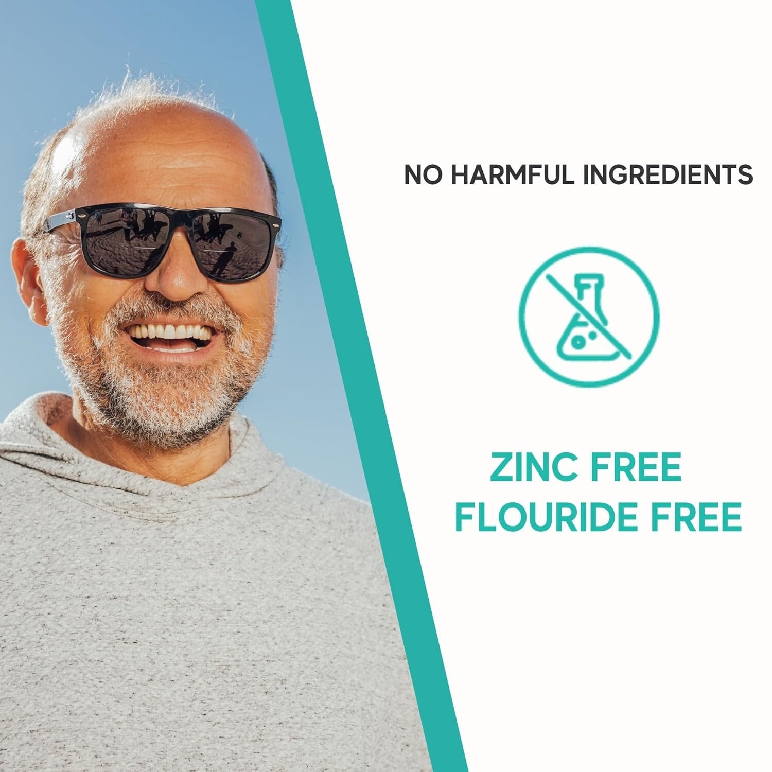 Zinc-Free Denture Adhesive Cream - 5 Pack, 8-12 Hour Hold, Natural Ingredients